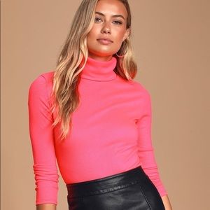 Hot pink turtleneck